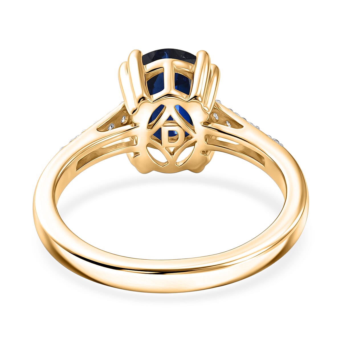 D'Joy Premium Kashmir Blue Kyanite and White Zircon 2.50 ctw Ring in 18K Vermeil Yellow Gold Over Sterling Silver (Size 7.5) image number 4