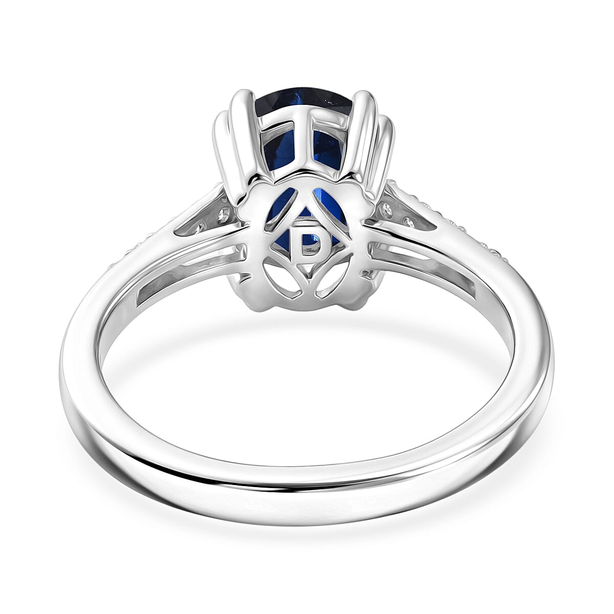 D'Joy Premium Kashmir Blue Kyanite and White Zircon 2.50 ctw Ring in Rhodium Over Sterling Silver (Size 10.5)