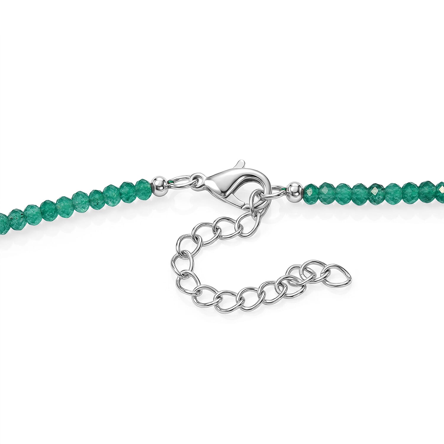 EverTrue Verde Onyx 58.80 ctw Graduated Radiance Tennis Necklace in Platinum Bond 18-20 Inches