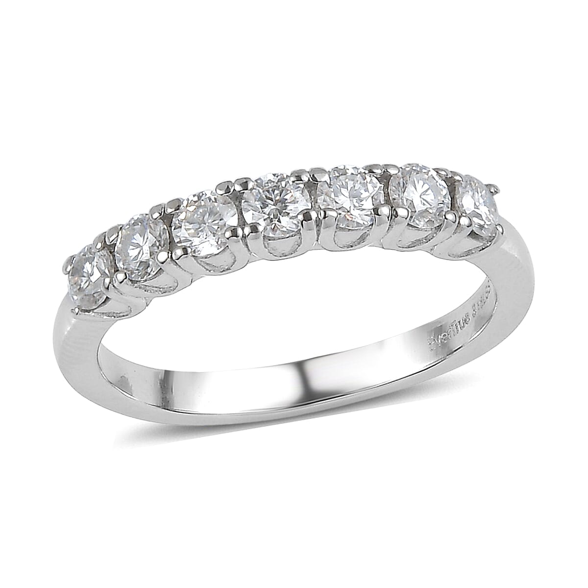 EverTrue Moissanite 0.70 ctw Starlit Line Ring in Stainless Steel (Size 7.0)