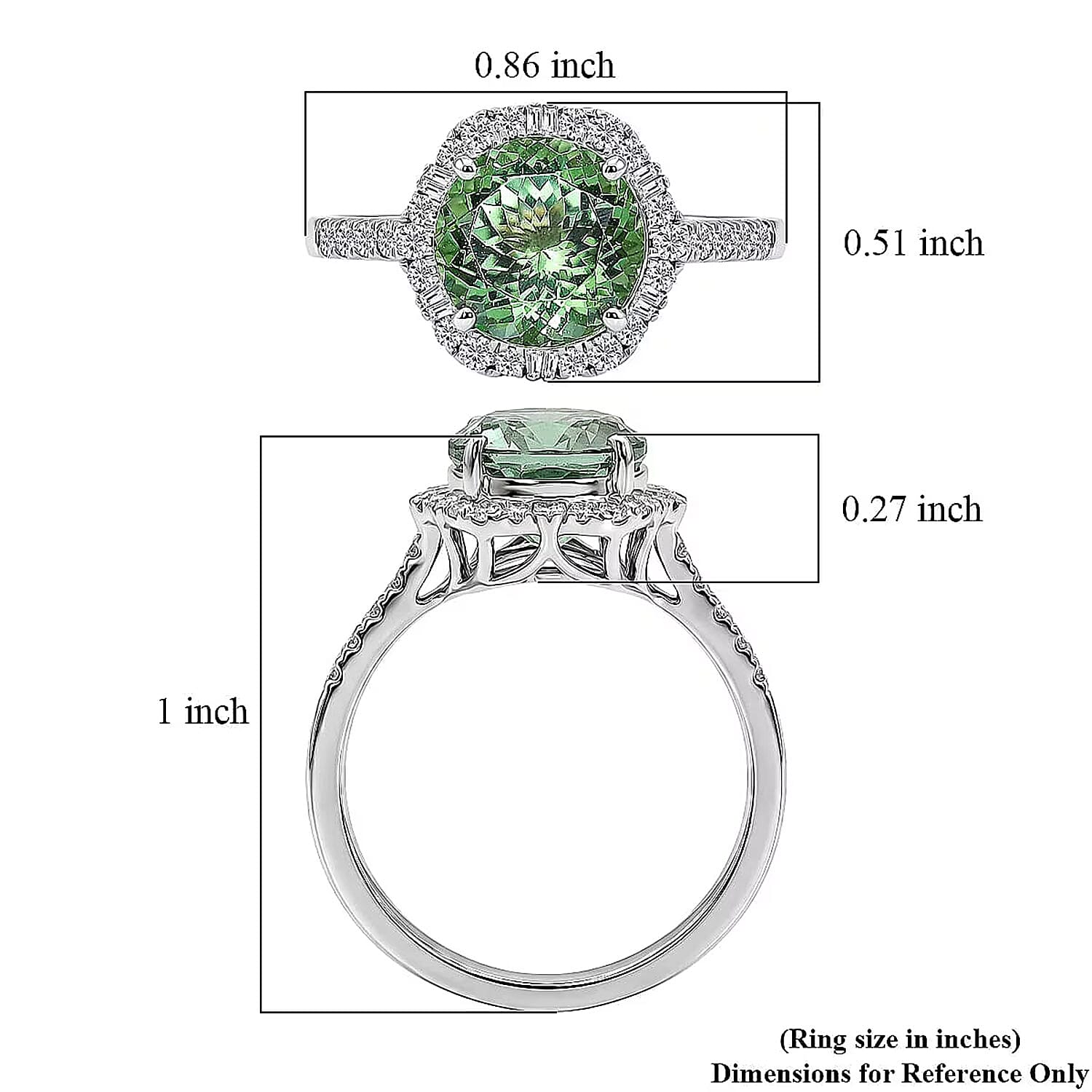 Certified & Appraised Rhapsody AAAA Mint Tourmaline and Diamond E-F VS 3.72 ctw Ring in 950 Platinum (Size 10.0) 5.15 Grams
