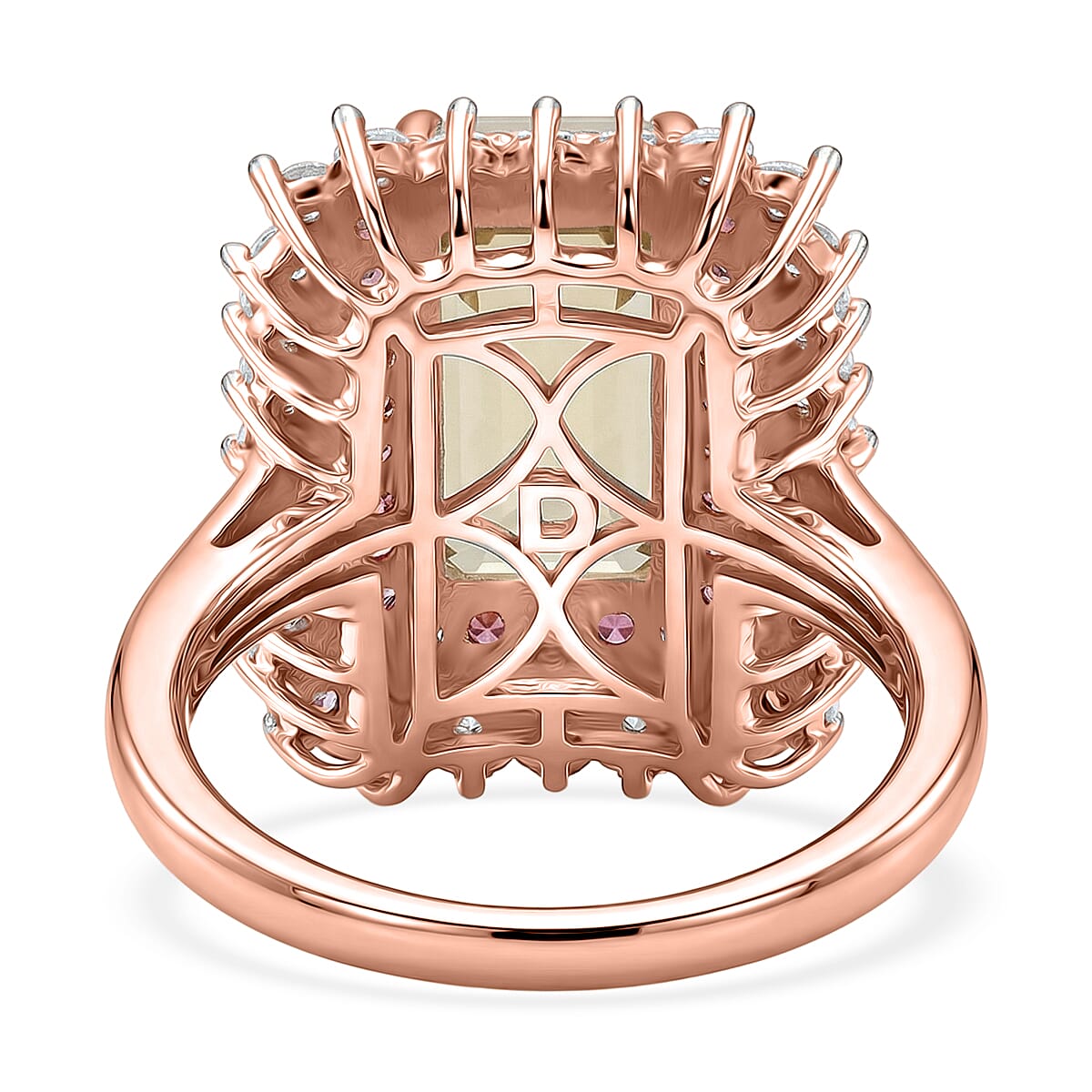 D'Joy AAA Ethiopian Welo Opal and Multi Gemstone 4.00 ctw Antique Mirror Ring in 18K Vermeil Rose Gold Over Sterling Silver (Size 8.0) image number 4