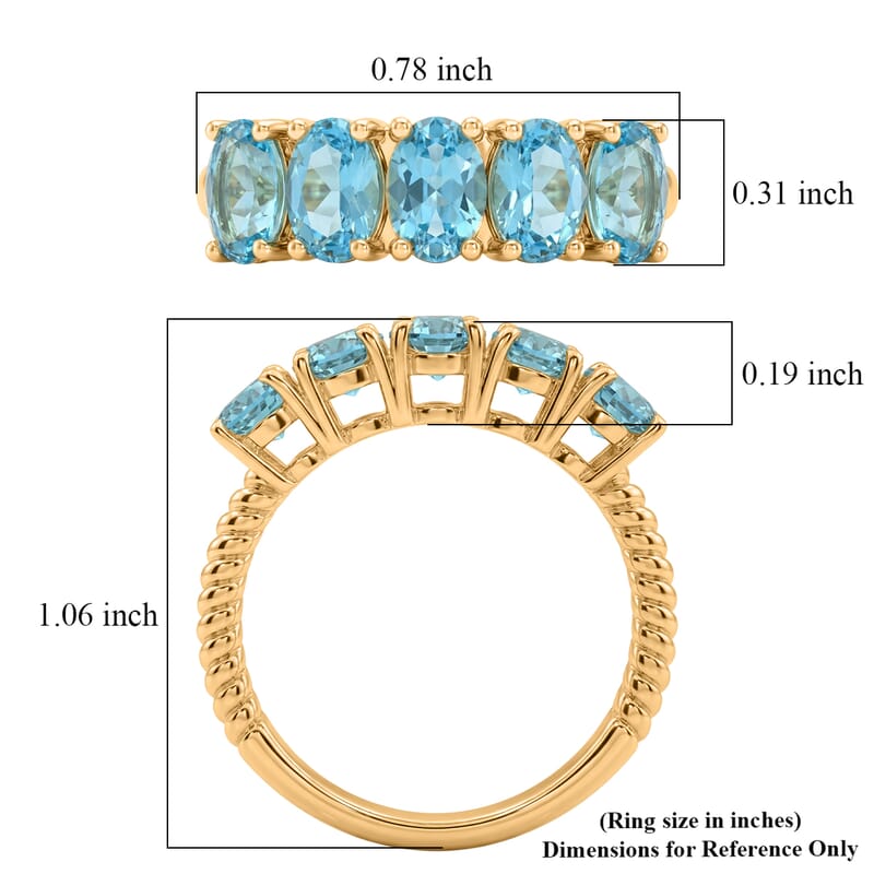 EverTrue Paraiba Apatite 2.30 ctw Ocean Breeze Elegance Ring in 18K YG Plated (Size 9.0)