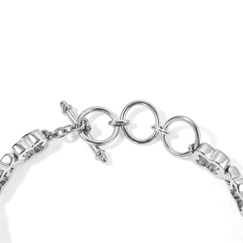 EverTrue Green Jade 24.20 ctw Bracelet in Stainless Steel (6.50 In)