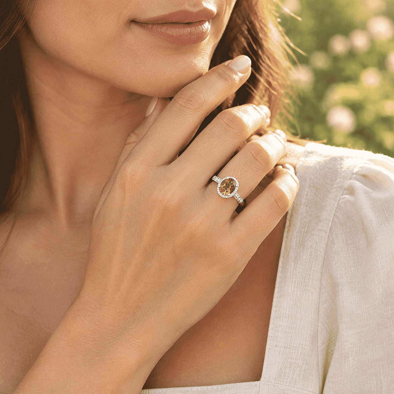 EverTrue Autumn Alexite and White Zircon 2.20 ctw Ring in Platinum Bond (Size 10.0)