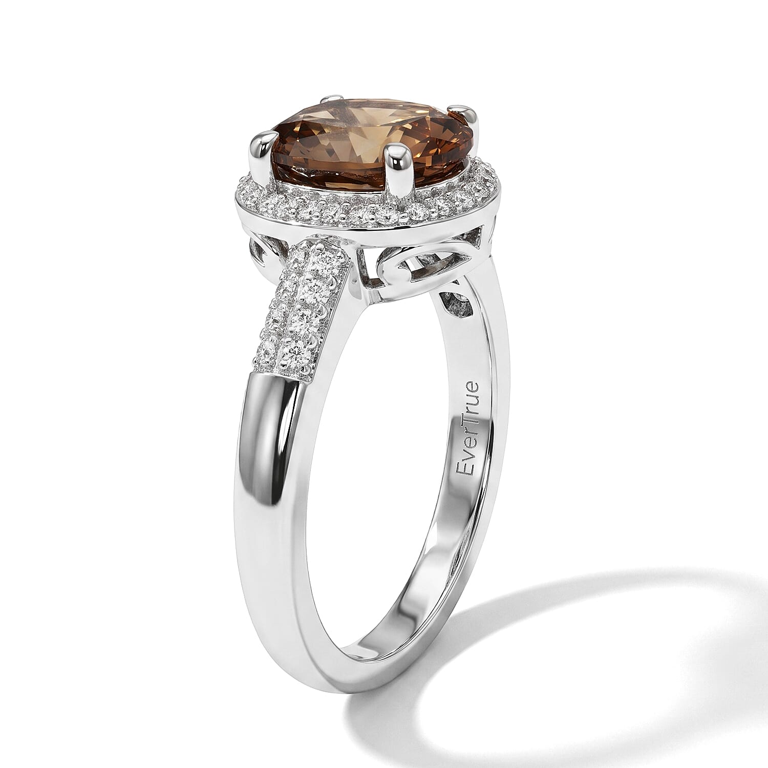 EverTrue Autumn Alexite and White Zircon 2.20 ctw Ring in Platinum Bond (Size 10.0)