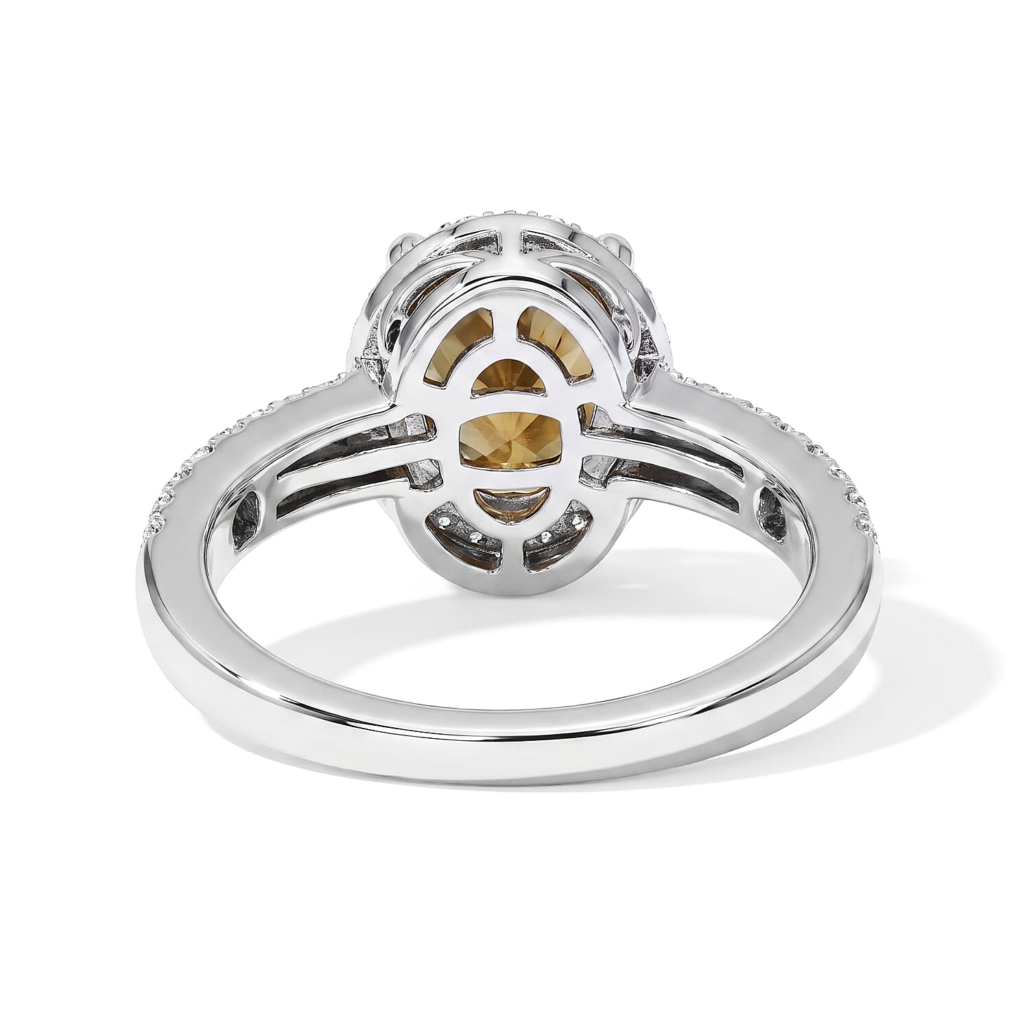 EverTrue Autumn Alexite and White Zircon 2.20 ctw Ring in Platinum Bond (Size 10.0)