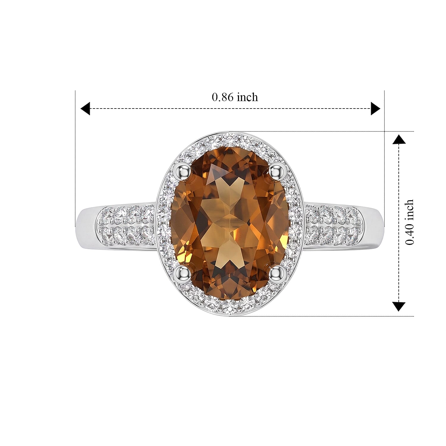 EverTrue Autumn Alexite and White Zircon 2.20 ctw Ring in Platinum Bond (Size 10.0)