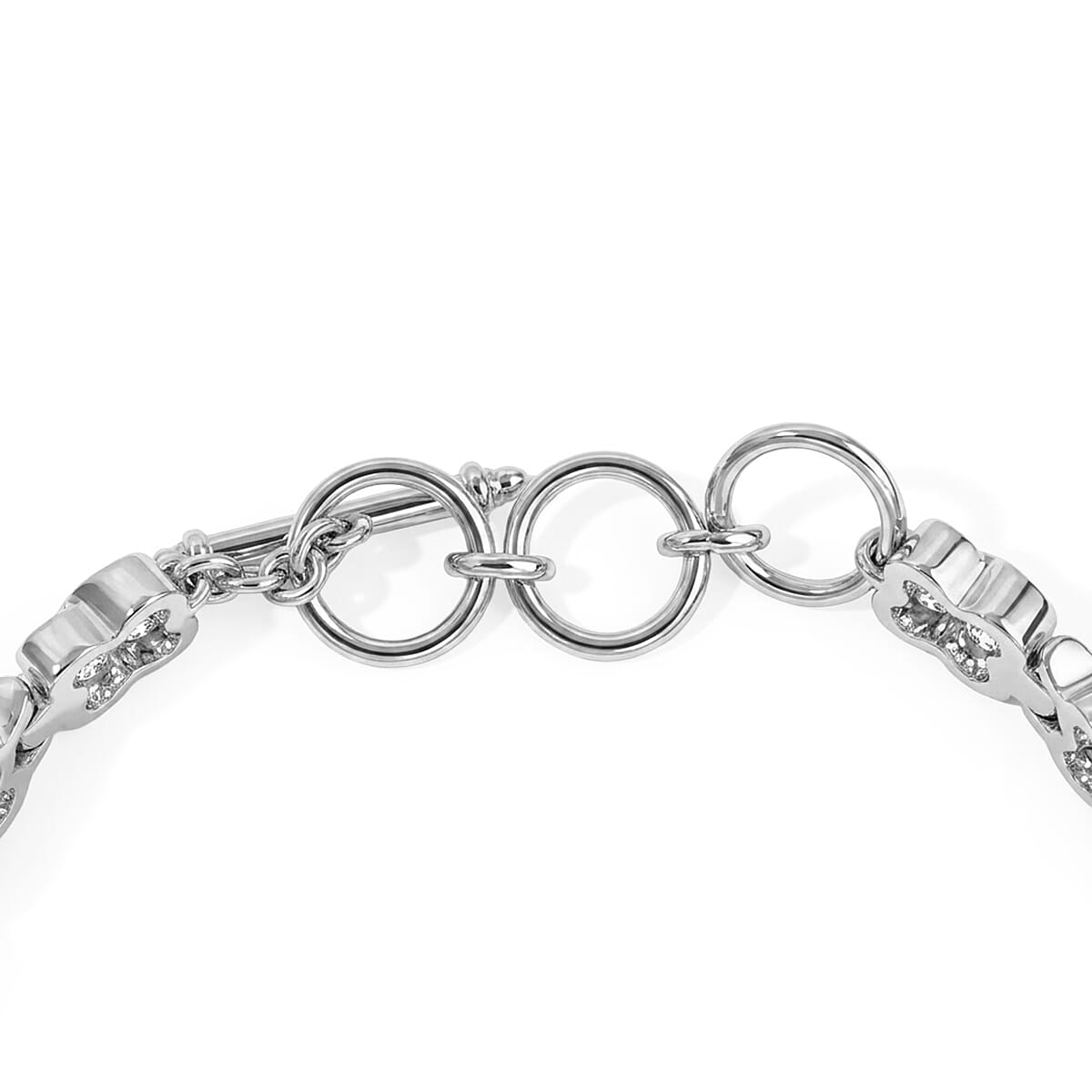 EverTrue Blue Jade 24.25 ctw Bracelet in Stainless Steel (6.50 In)
