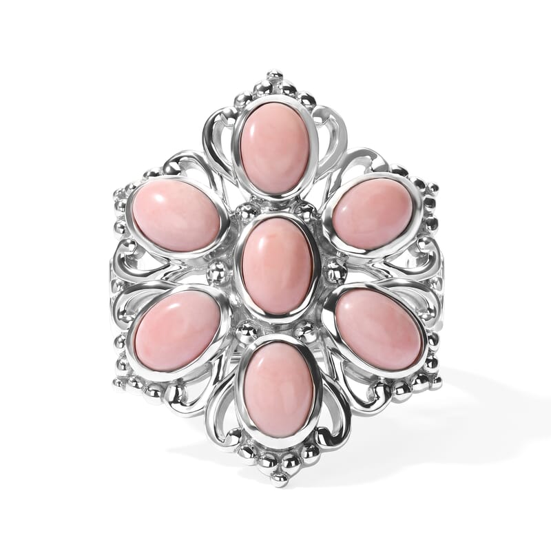 EverTrue Peach Opal 2.65 ctw Ring in Platinum Bond (Size 5.0)