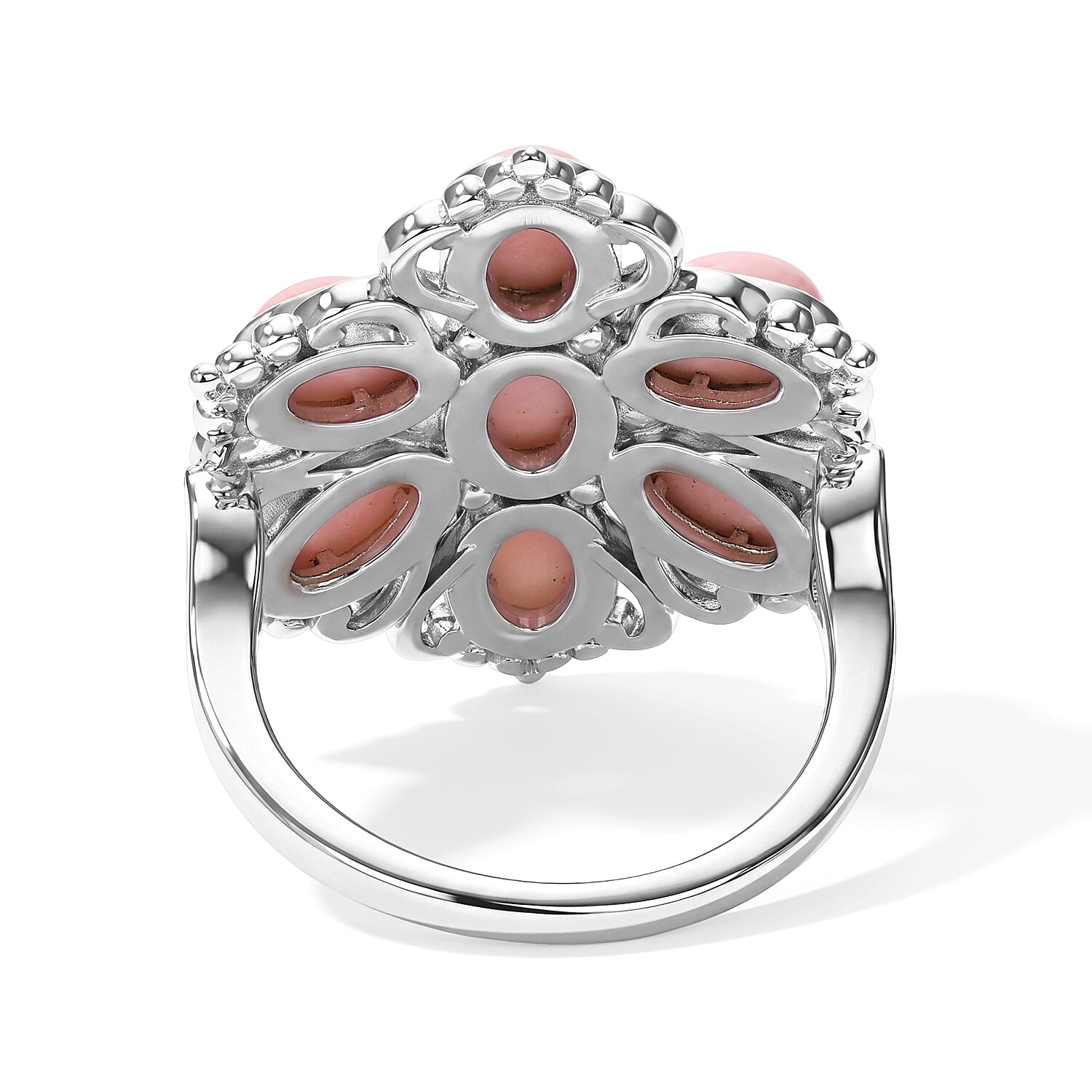 EverTrue Peach Opal 2.65 ctw Ring in Platinum Bond (Size 5.0)