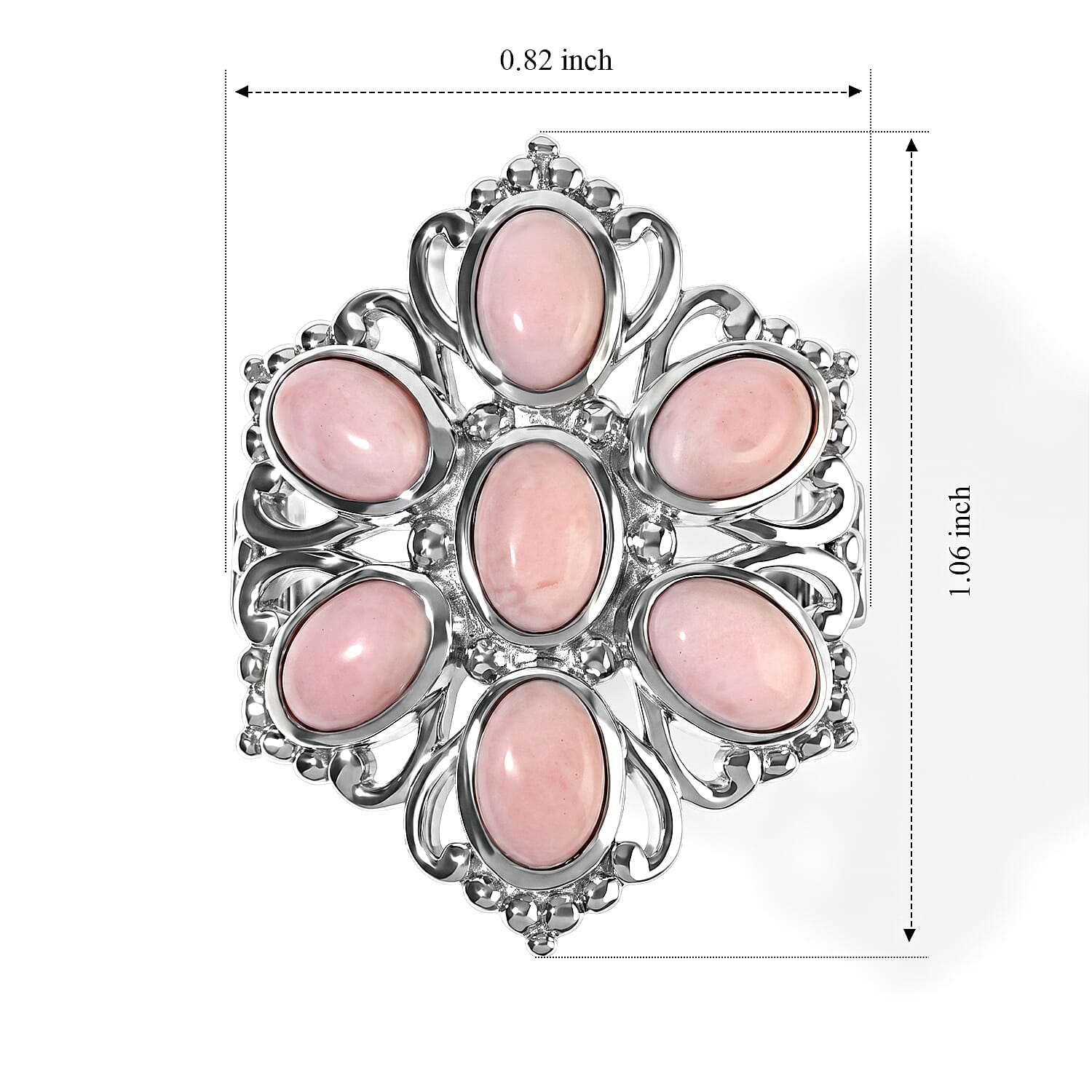 EverTrue Peach Opal 2.65 ctw Ring in Platinum Bond (Size 5.0)