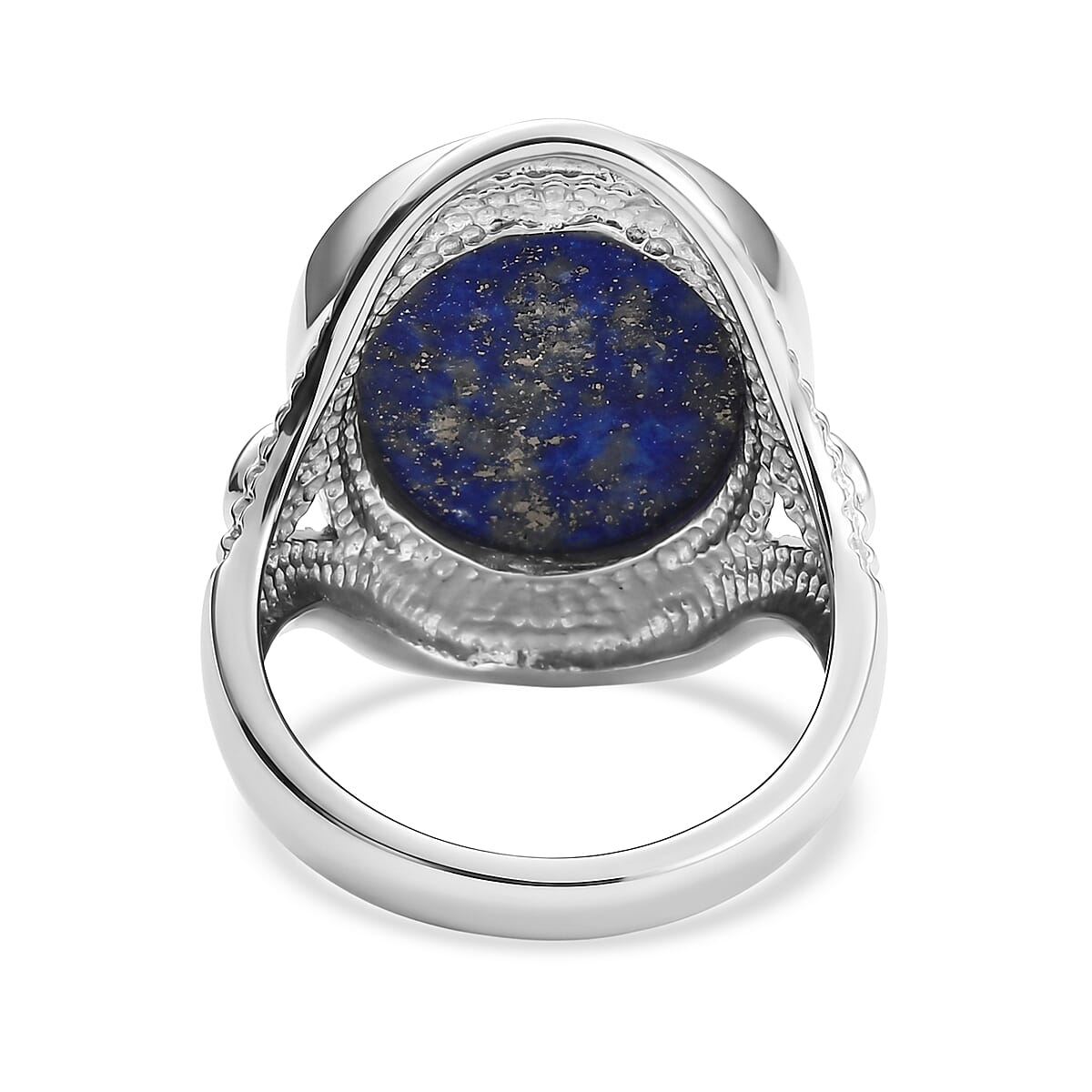 EverTrue Lapis Lazuli 14.25 ctw Solitaire Ring in Stainless Steel (Size 9.0)