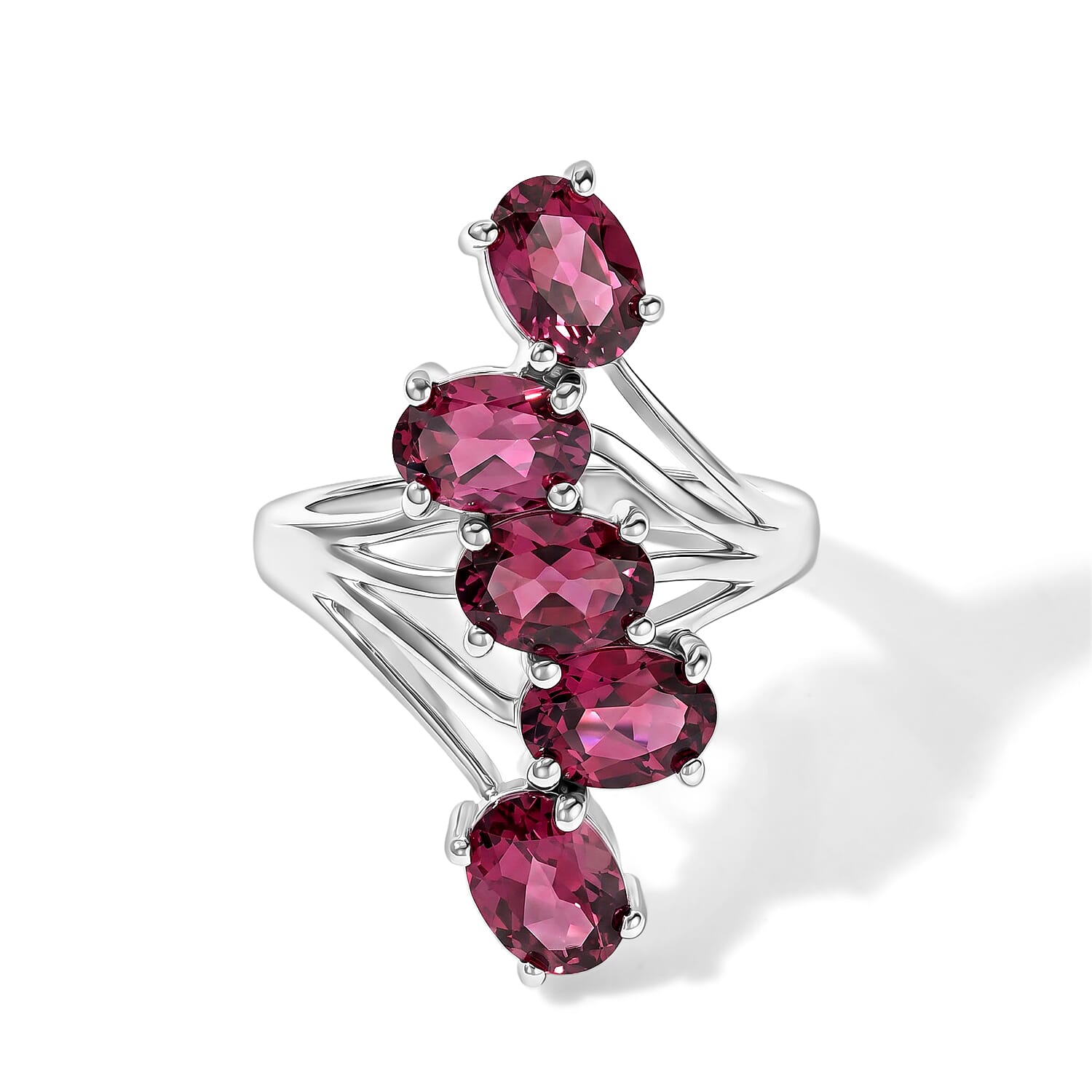 EverTrue Tanzanian Wine Garnet 6.75 ctw Ring in Platinum Bond (Size 6.0)