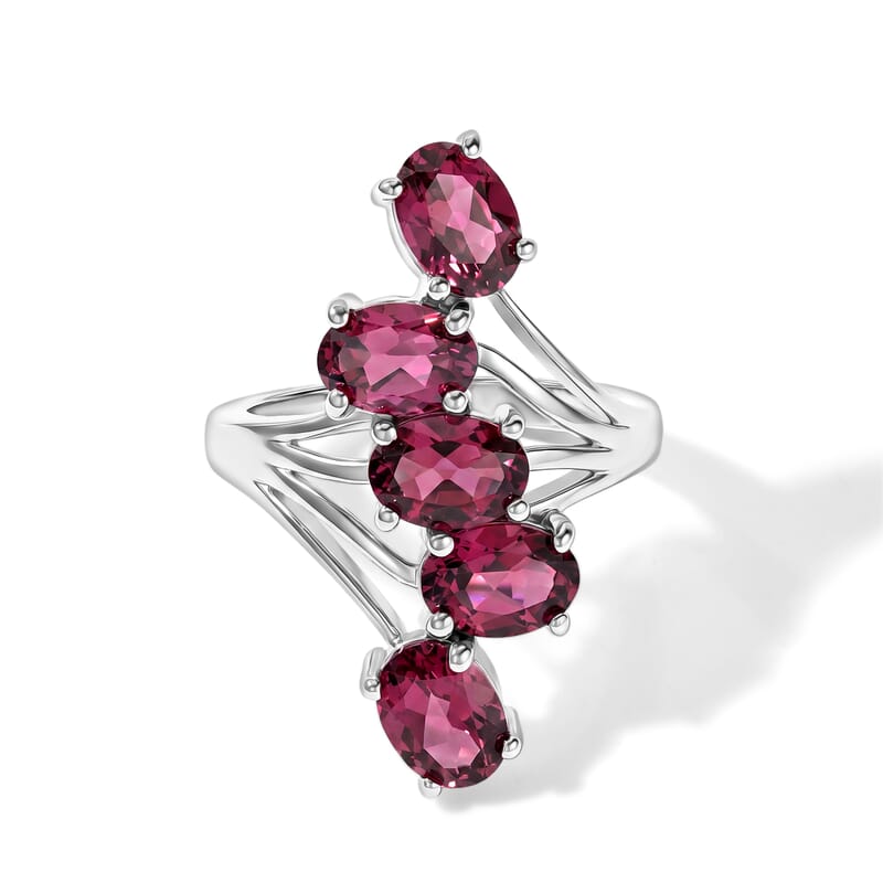 EverTrue Tanzanian Wine Garnet 6.75 ctw Ring in Platinum Bond (Size 6.0)