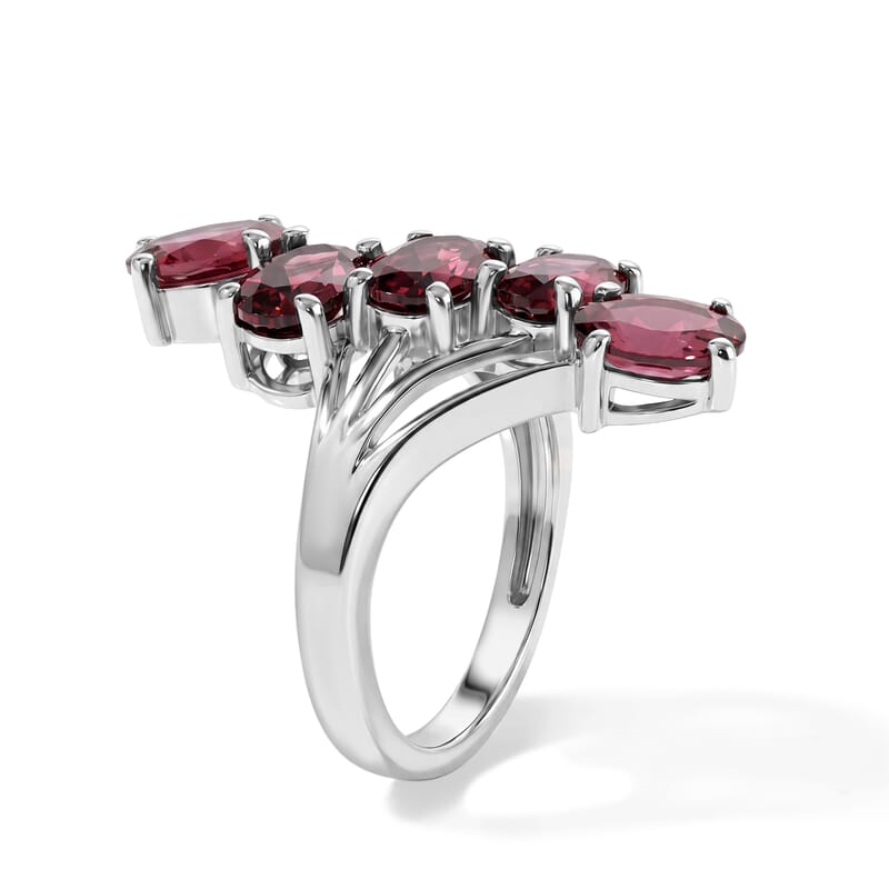 EverTrue Tanzanian Wine Garnet 6.75 ctw Ring in Platinum Bond (Size 6.0)