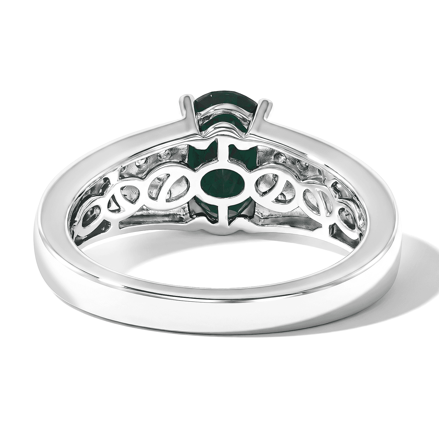 EverTrue Teal Grandidierite and White Zircon 1.75 ctw Ring in Platinum Bond (Size 8.0)