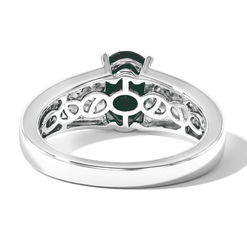 EverTrue Teal Grandidierite and White Zircon 1.75 ctw Ring in Platinum Bond (Size 8.0)