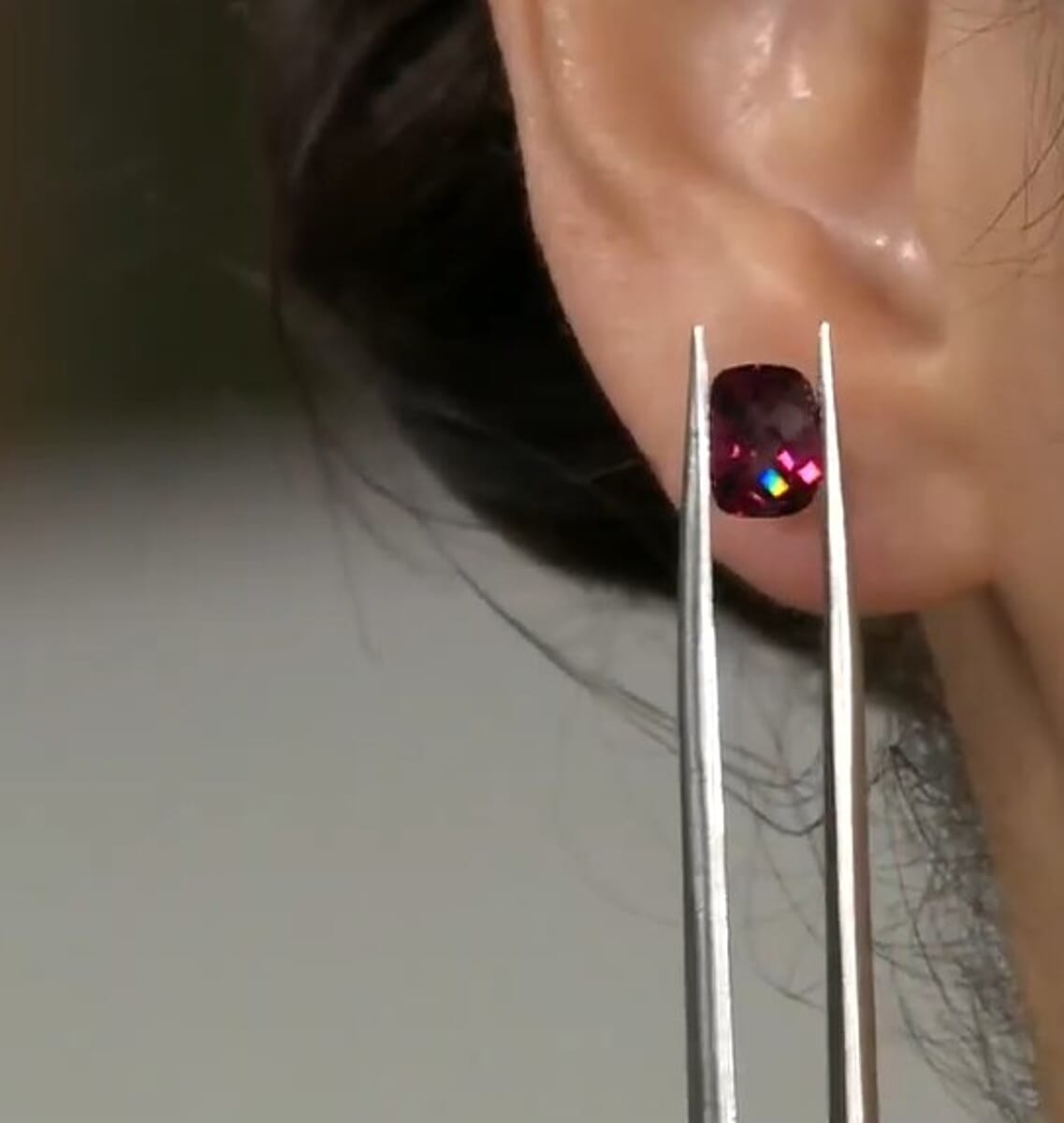 AAA Checkerboard Cut Color Change Garnet (Cush 8x6 mm) 1.50 ctw image number 2