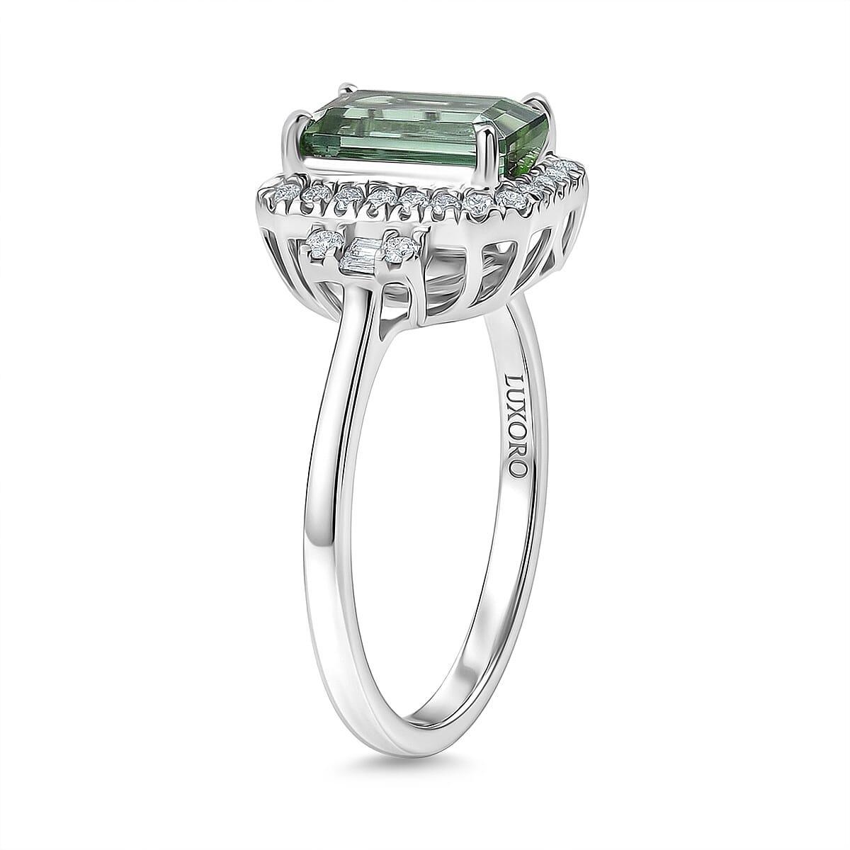 Certified & Appraised Luxoro AAA Arquiana Mint Tourmaline and Diamond I2 2.38 ctw Ring in 10K White Gold image number 3