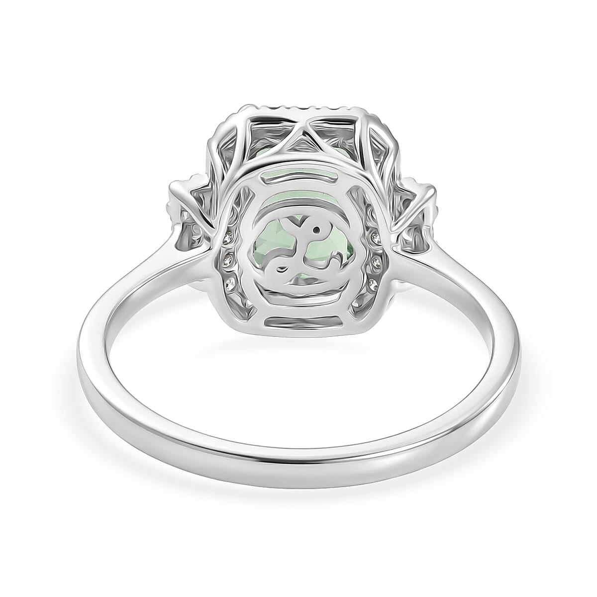 Certified & Appraised Luxoro AAA Arquiana Mint Tourmaline and Diamond I2 2.38 ctw Ring in 10K White Gold image number 4