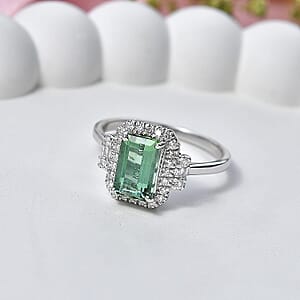Certified & Appraised Luxoro AAA Arquiana Mint Tourmaline and Diamond I2 2.38 ctw Ring in 10K White Gold (Size 7.0)