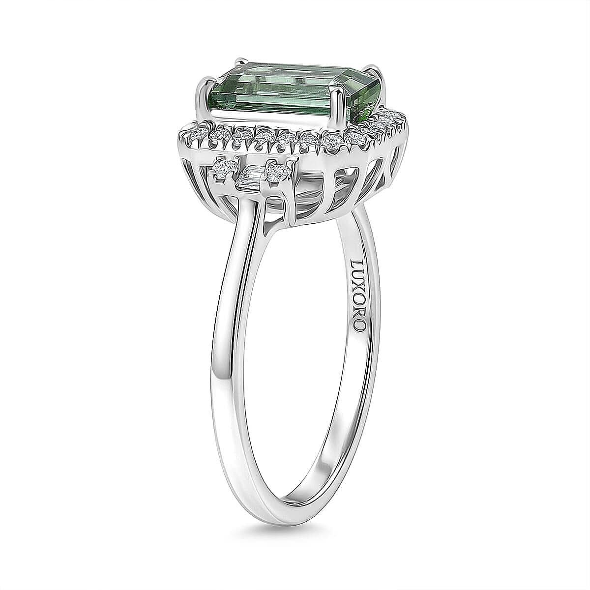 Certified & Appraised Luxoro AAA Arquiana Mint Tourmaline and Diamond I2 2.38 ctw Ring in 10K White Gold (Size 7.0) image number 3