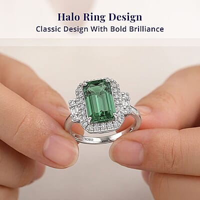 Certified & Appraised Luxoro AAA Arquiana Mint Tourmaline and Diamond I2 2.38 ctw Ring in 10K White Gold