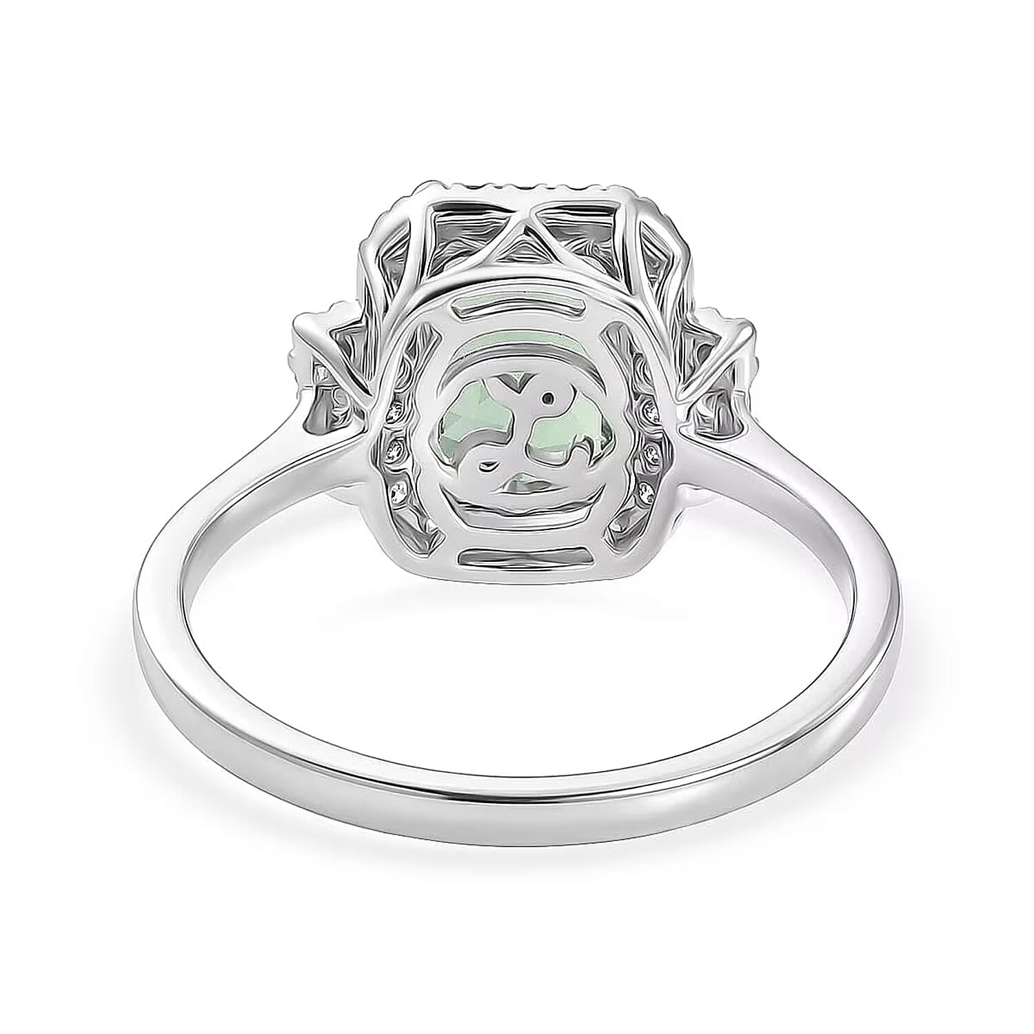 Certified & Appraised Luxoro AAA Arquiana Mint Tourmaline and Diamond I2 2.38 ctw Ring in 10K White Gold