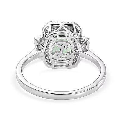 Certified & Appraised Luxoro AAA Arquiana Mint Tourmaline and Diamond I2 2.38 ctw Ring in 10K White Gold