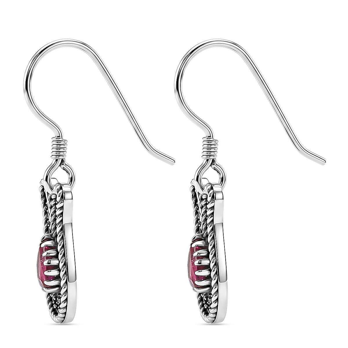 D'Joy Passport to Turkey Artisan Crafted Premium Niassa Ruby (FF) 1.00 ctw Earrings in Sterling Silver