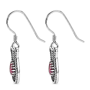 D'Joy Passport to Turkey Artisan Crafted Premium Niassa Ruby (FF) 1.00 ctw Earrings in Sterling Silver