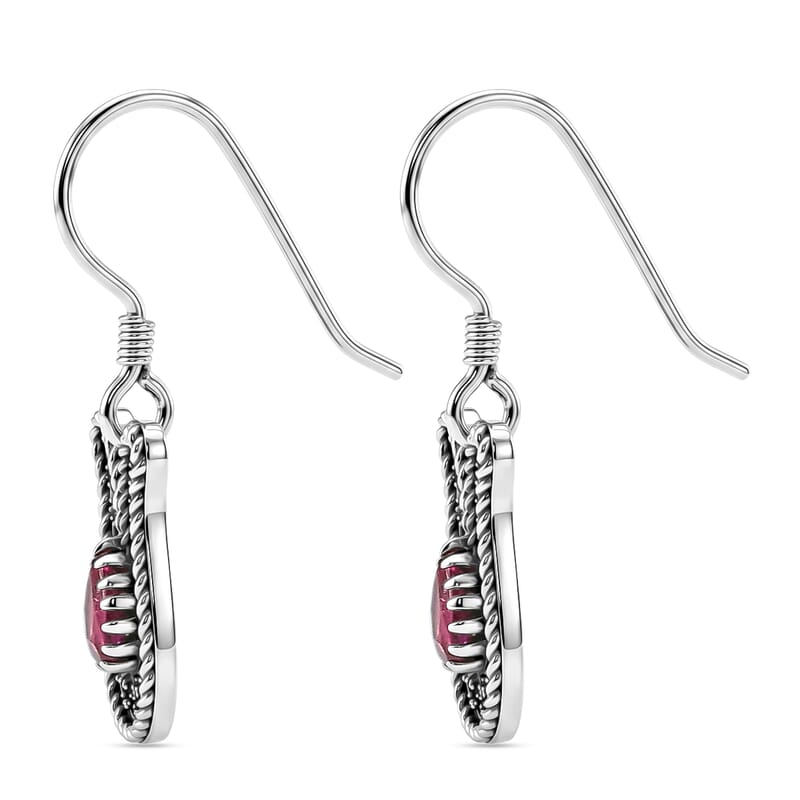 D'Joy Passport to Turkey Artisan Crafted Premium Niassa Ruby (FF) 1.00 ctw Earrings in Sterling Silver