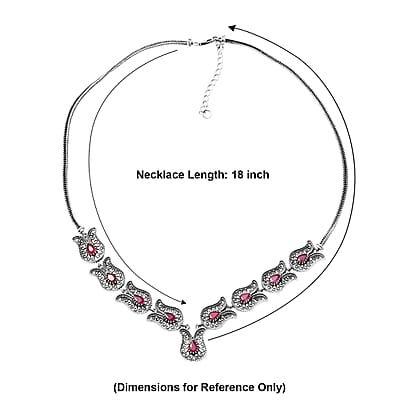 D'Joy Passport to Turkey Artisan Crafted Niassa Ruby (FF) 5.65 ctw Necklace in Sterling Silver 18-20 Inches