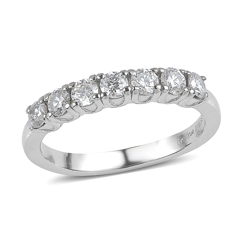 EverTrue Moissanite 0.70 ctw Starlit Line Ring in Stainless Steel (Size 8.0)