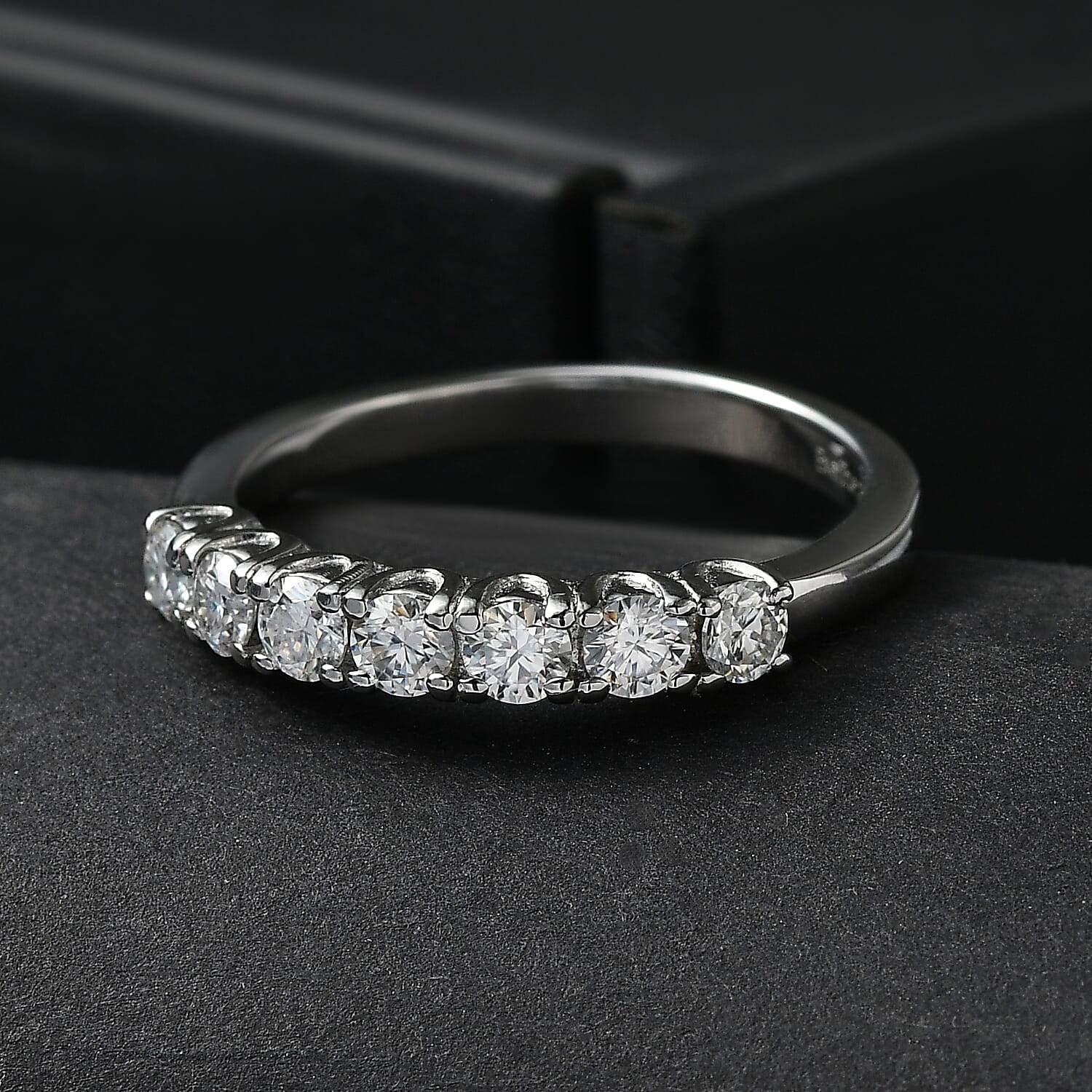EverTrue Moissanite 0.70 ctw Starlit Line Ring in Stainless Steel (Size 9.0)