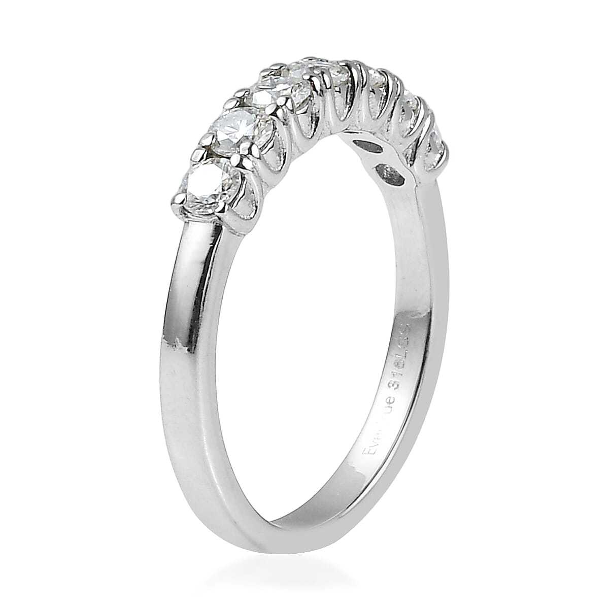 EverTrue Moissanite 0.70 ctw Starlit Line Ring in Stainless Steel (Size 9.0)