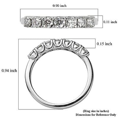 EverTrue Moissanite 0.70 ctw Starlit Line Ring in Stainless Steel (Size 9.0)