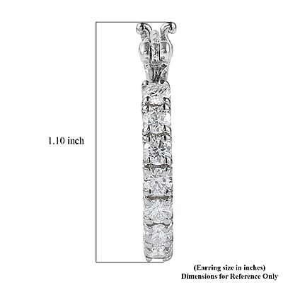 EverTrue Moissanite 1.40 ctw Starlit Line Hoops Earrings in Stainless Steel
