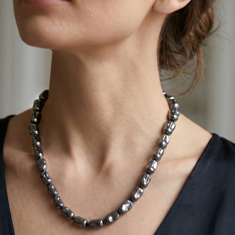 Terahertz 320.00 ctw Beaded Necklace in Stainless Steel 18 Inches