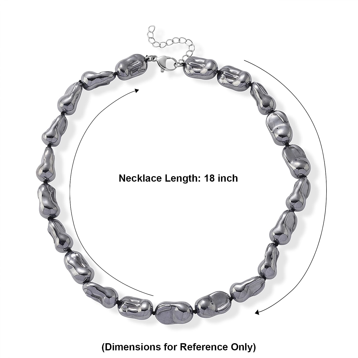 Terahertz 320.00 ctw Beaded Necklace in Stainless Steel 18 Inches