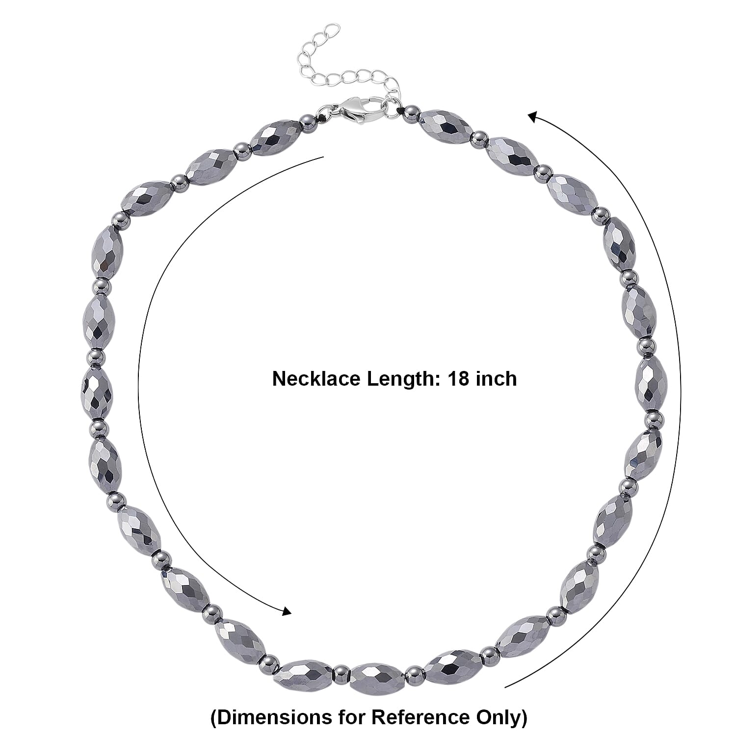 Terahertz 140.00 ctw Beaded Necklace in Stainless Steel 18-20 Inches