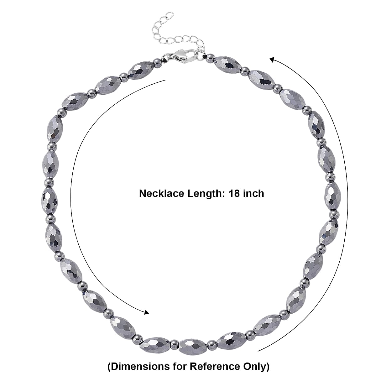 Terahertz 140.00 ctw Beaded Necklace in Stainless Steel 18-20 Inches  image number 5