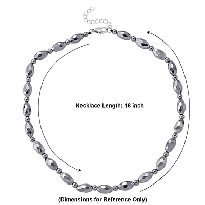 Terahertz 140.00 ctw Beaded Necklace in Stainless Steel 18-20 Inches
