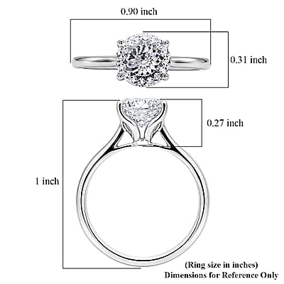 IGI Certified Luxuriant Lab Grown Diamond E-F VS 2.00 ctw Solitaire Ring in 950 Platinum (Size 5.0) 4.70 Grams