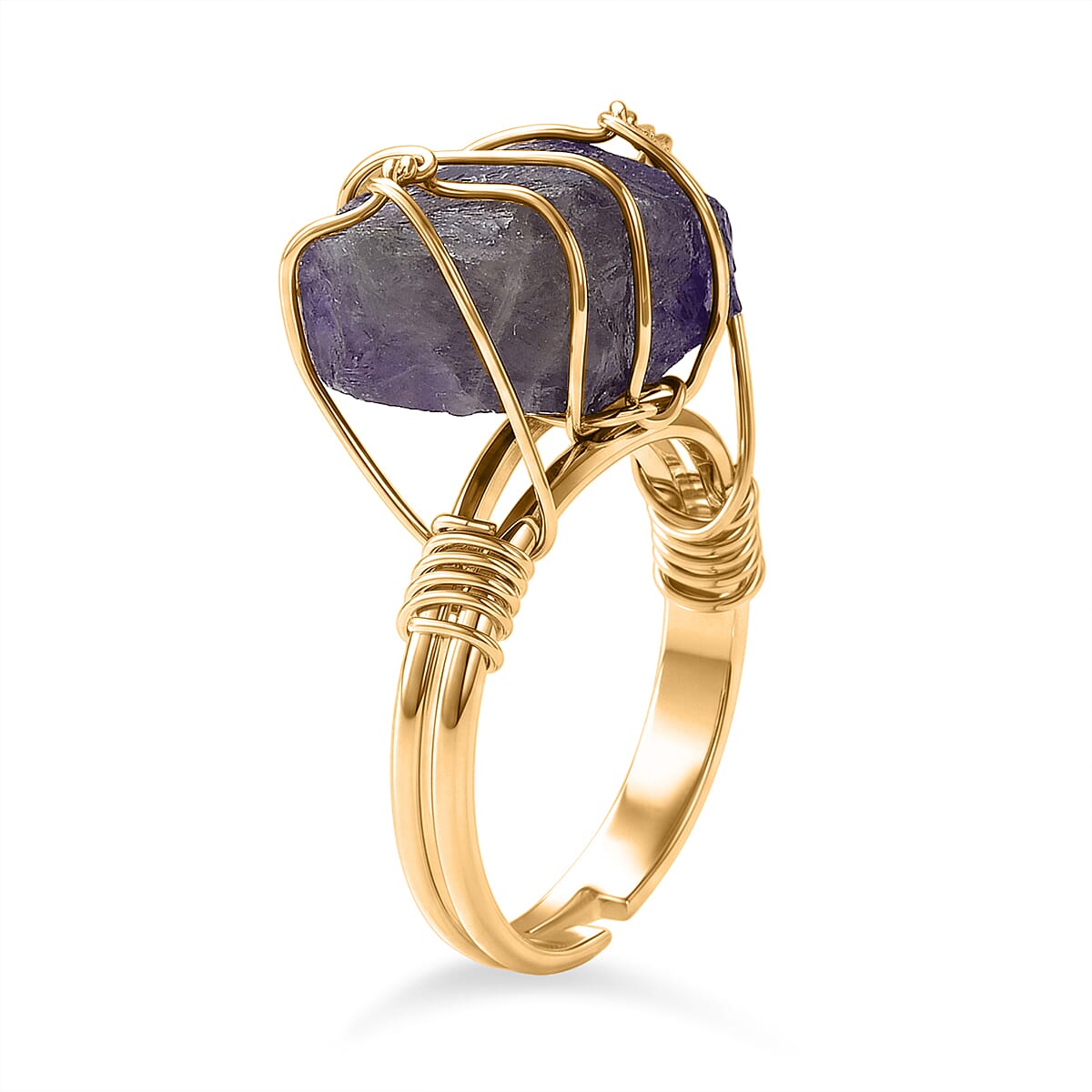 African Amethyst 10.00 ctw Ring (Adjustable) in Goldtone