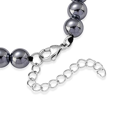 Terahertz, Austrian Crystal 75.00 ctw Beaded Bracelet with Butterfly Charm in Silvertone & Stainless Steel (7-9In)