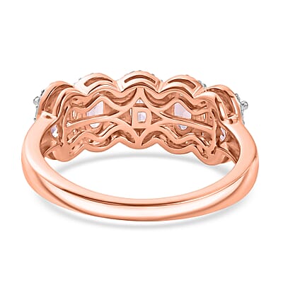 D'Joy Narsipatnam Purple Spinel and Moissanite 1.60 ctw Royal Band Ring in 18K Vermeil Rose Gold Over Sterling Silver (Size 6.0)