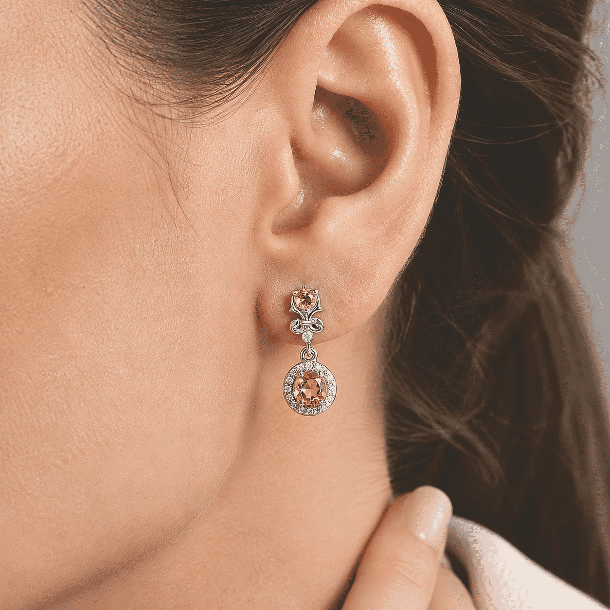 EverTrue Premium Brazilian Citrine and White Zircon 1.50 ctw Stud Earrings in Platinum Bond