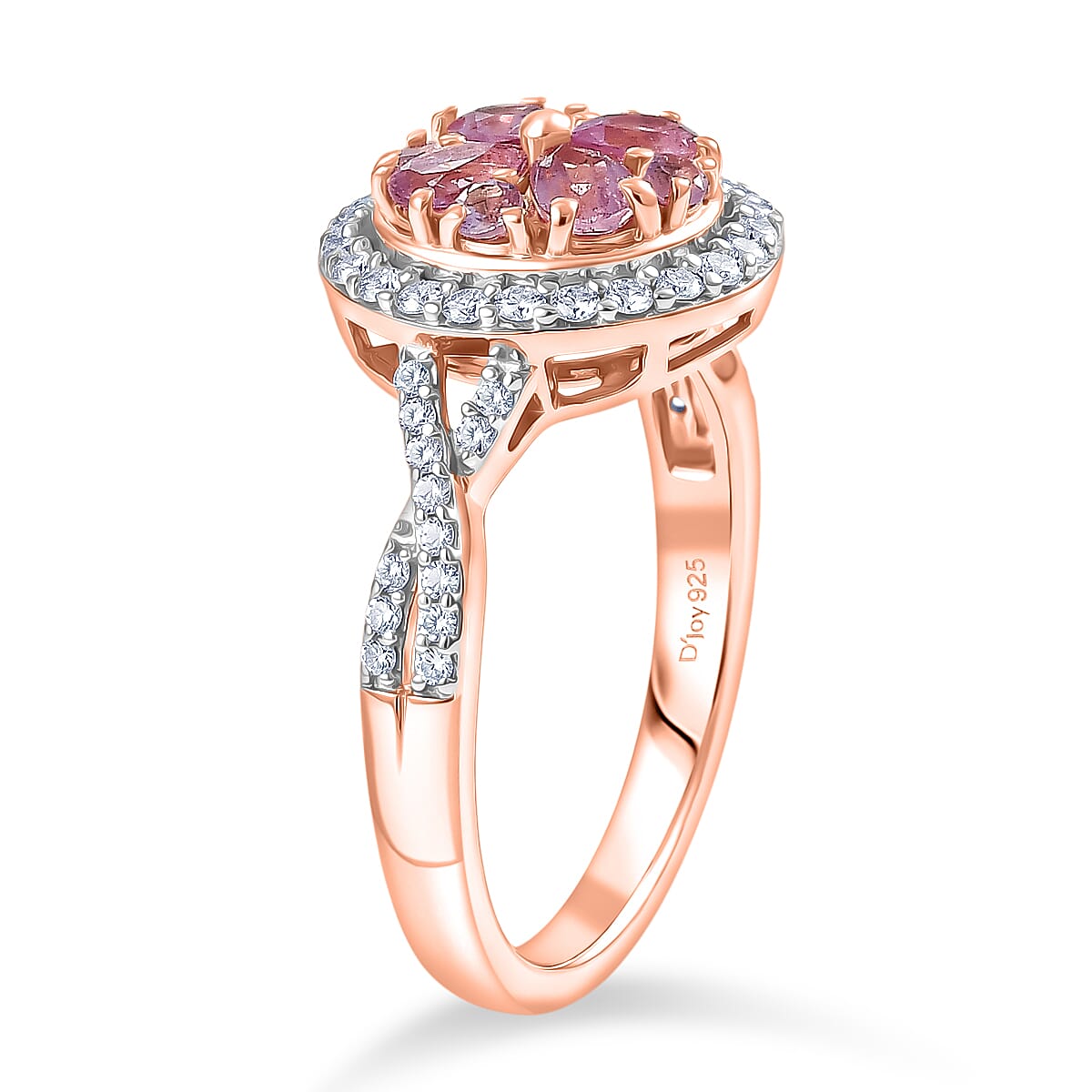 D'Joy Mahenge Purple Spinel, Moissanite Ring in 18K Vermeil RG Over Sterling Silver (Size 10.0) 1.25 ctw image number 3